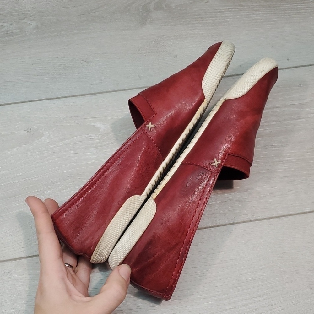 Frye Womens Melanie Leather Burn red Comfort Loafer Flats shoes sz 8M - Picture 9 of 15